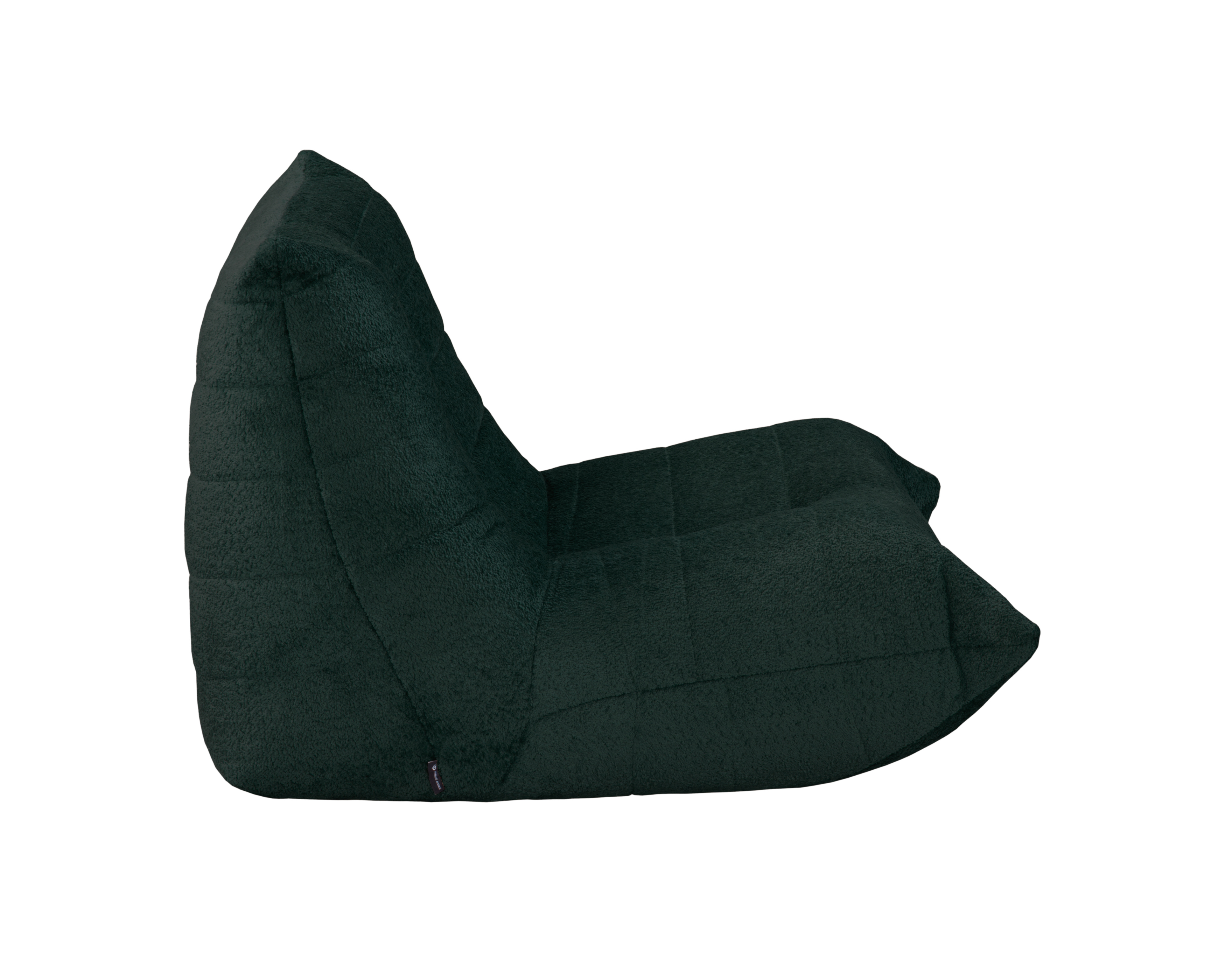 Fauteuil Moret en tissu chenille vert Paname Avenue, vue de profil sur fond blanc