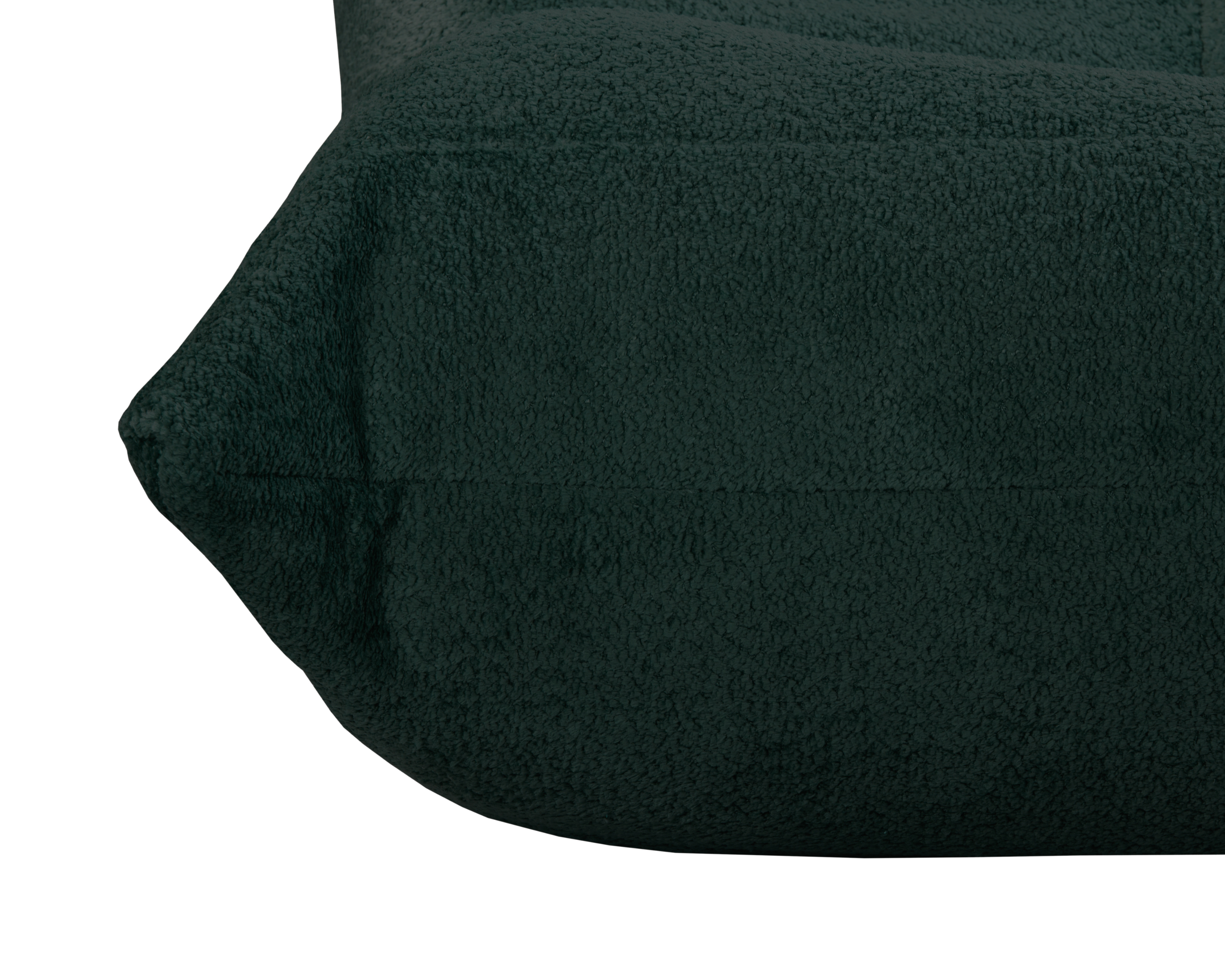 Fauteuil Moret en tissu chenille vert Paname Avenue, zoom sur l'assise