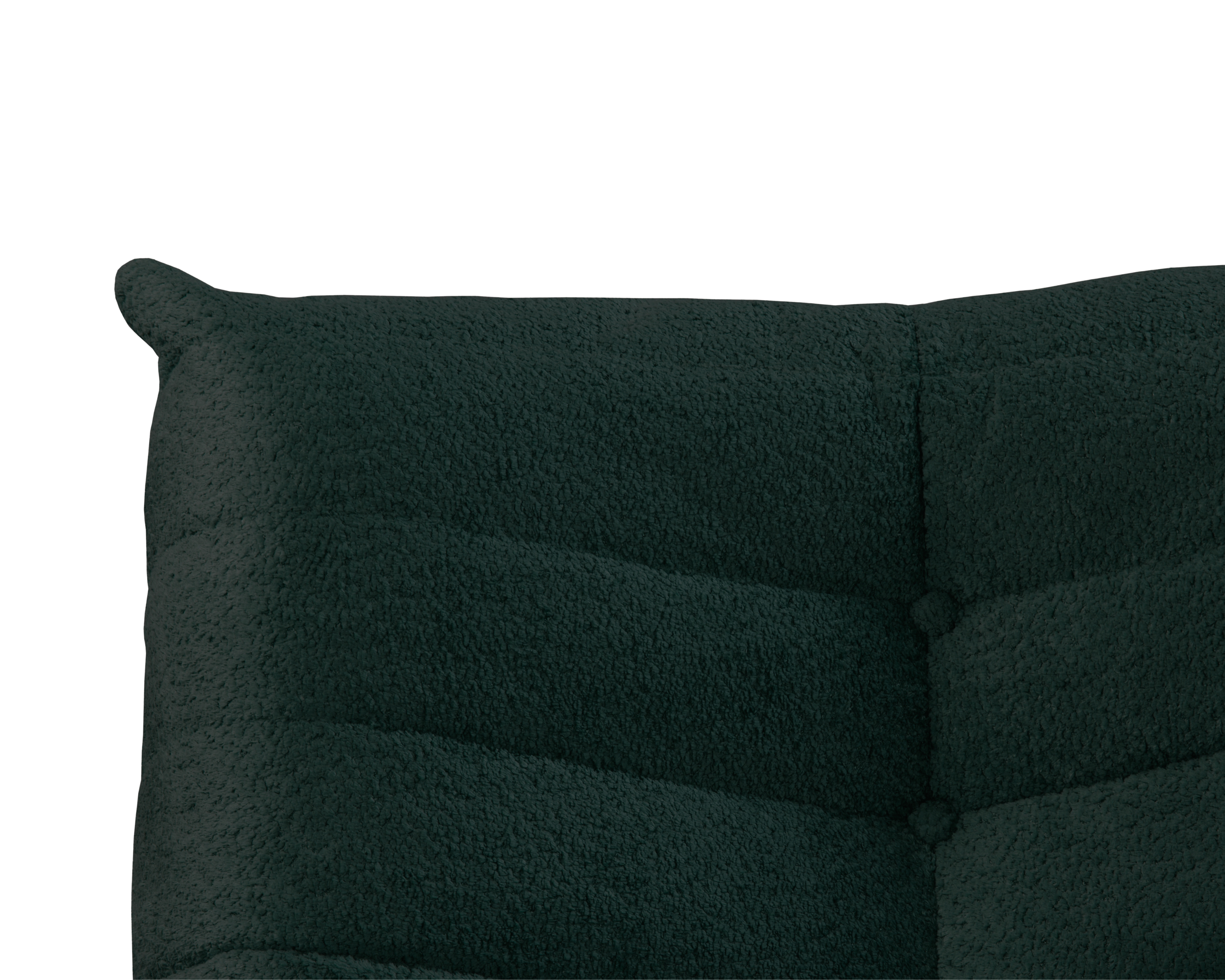 Fauteuil Moret en tissu chenille vert Paname Avenue, zoom sur la finition 
