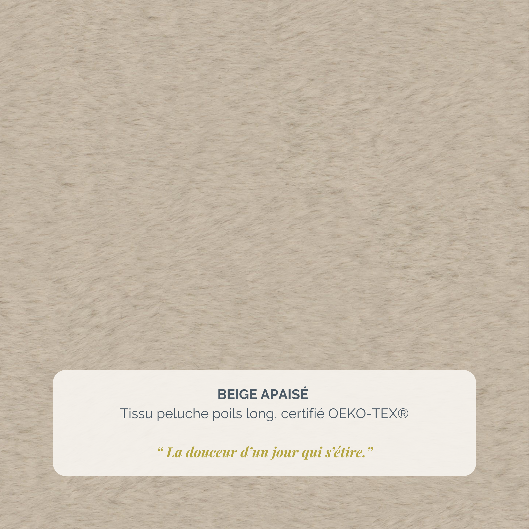 Lit coffre Steinkerque 140x200 cm en tissu peluche à poil long beige Paname Avenue, détail de la texture du revêtement