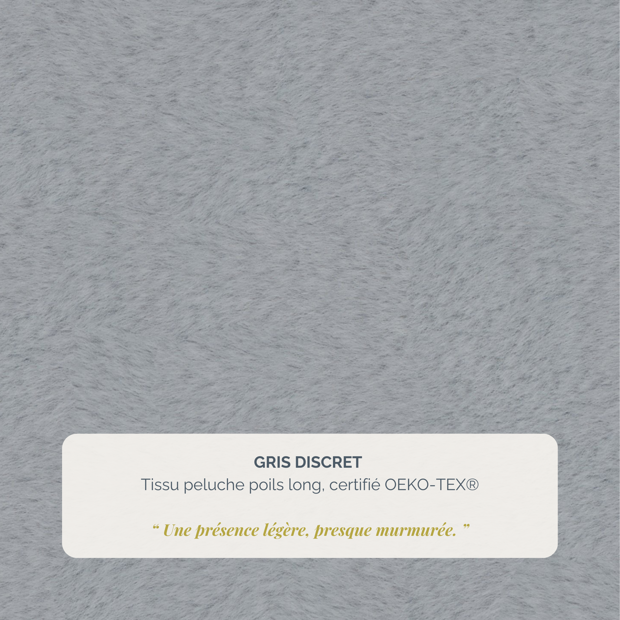 Lit coffre Steinkerque 140x200 cm en tissu peluche à poil long gris clair Paname Avenue, détail de la texture du revêtement