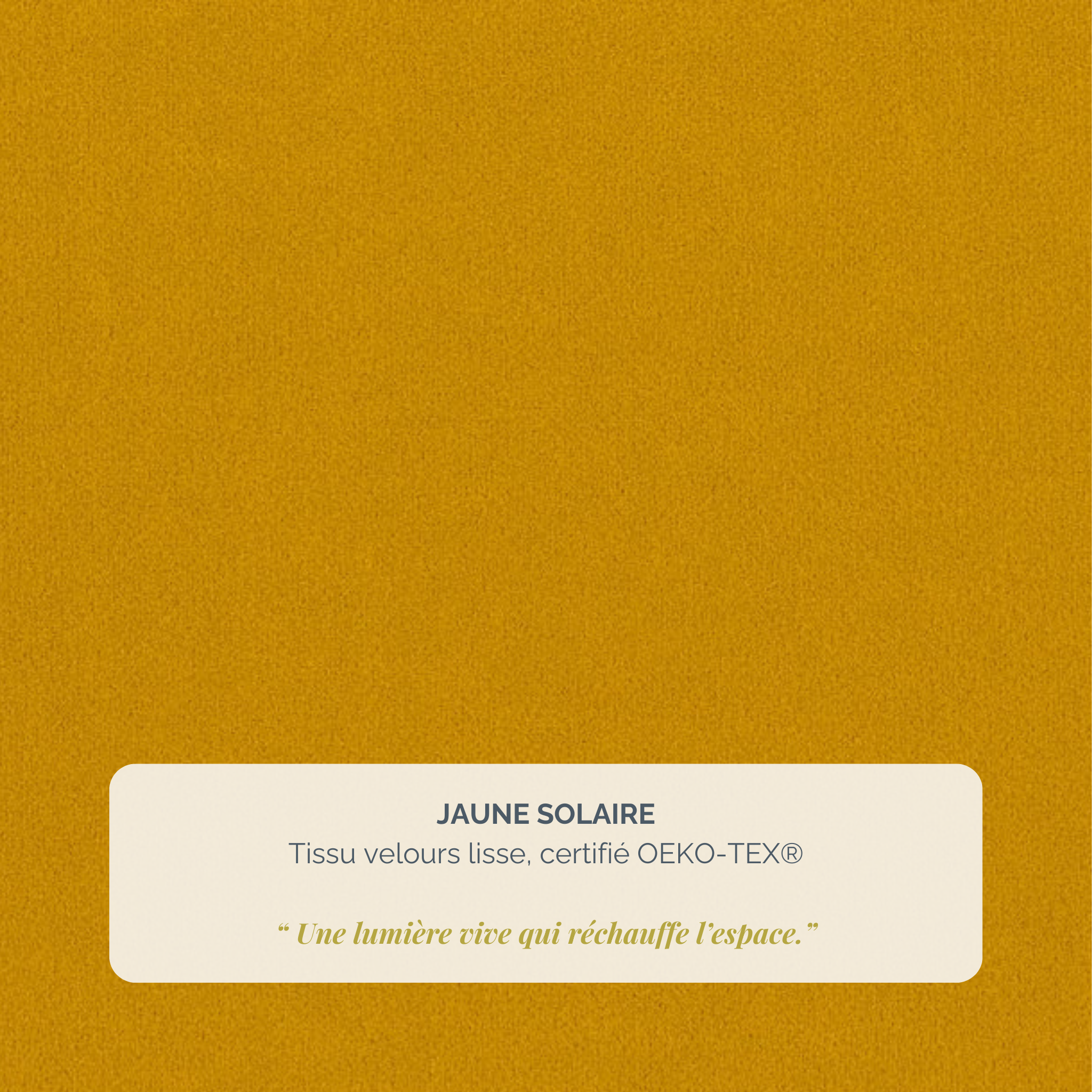 Lit coffre Timbaud 160x200 en tissu velours lisse jaune Paname Avenue, détail de la texture du revêtement