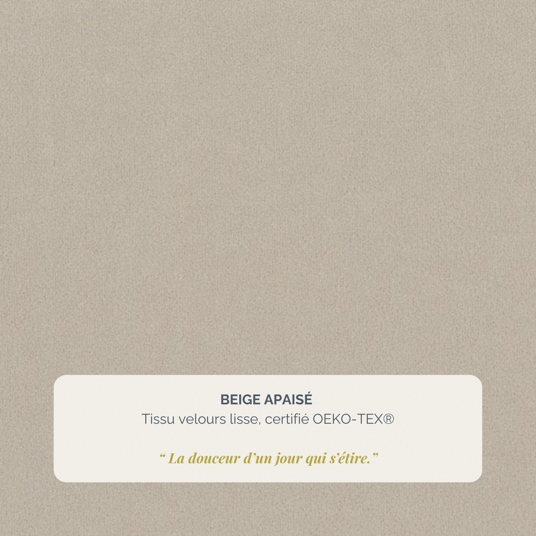 Lit coffre Timbaud 180x200 en tissu velours lisse beige Paname Avenue, détail de la texture du revêtement