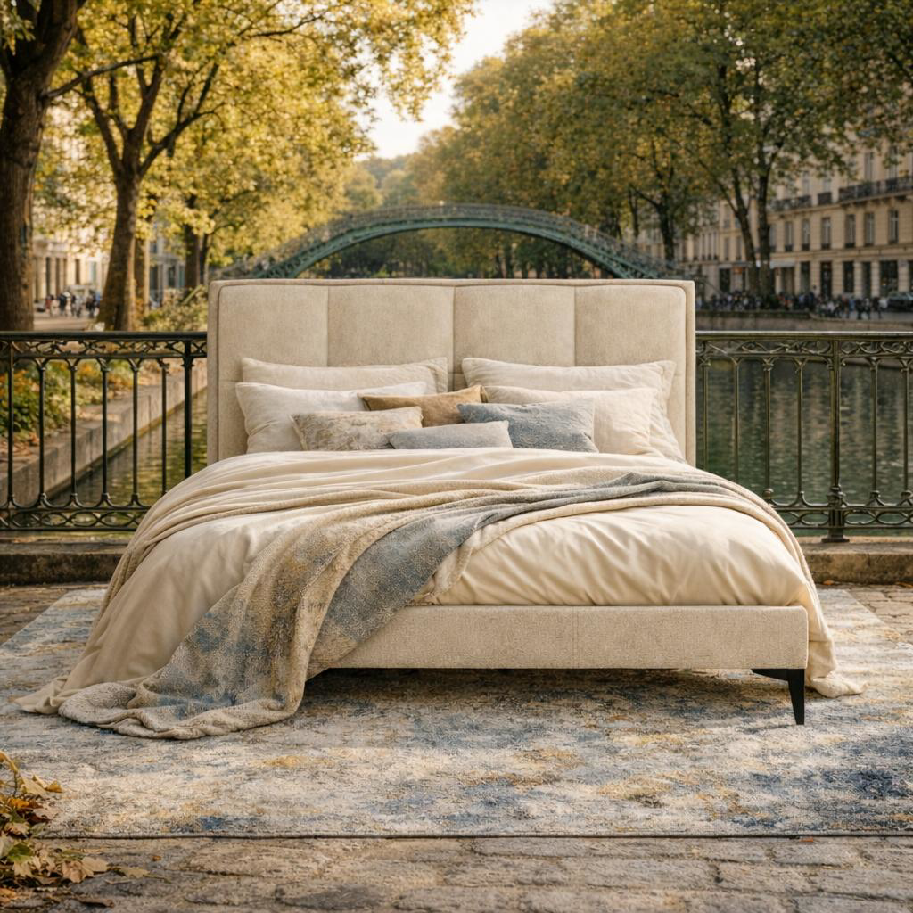 Lit Valmy de Paname Avenue dans un décor parisien extérieur du quartier Canal Nord