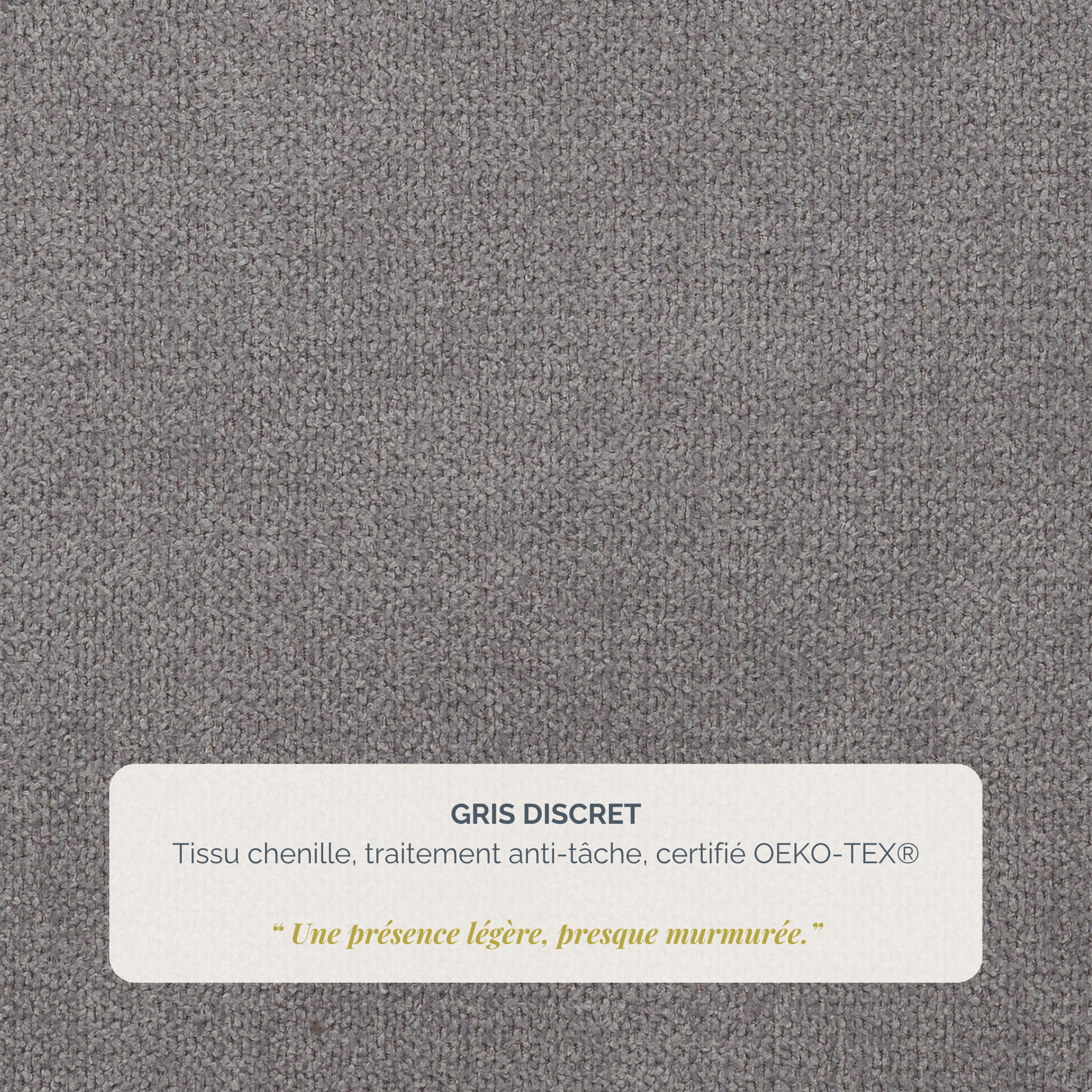 Zoom tissu chenille gris du matelas 180x200cm Rollin 22cm mousse premium de 35kg/m3 de chez Paname Avenue 