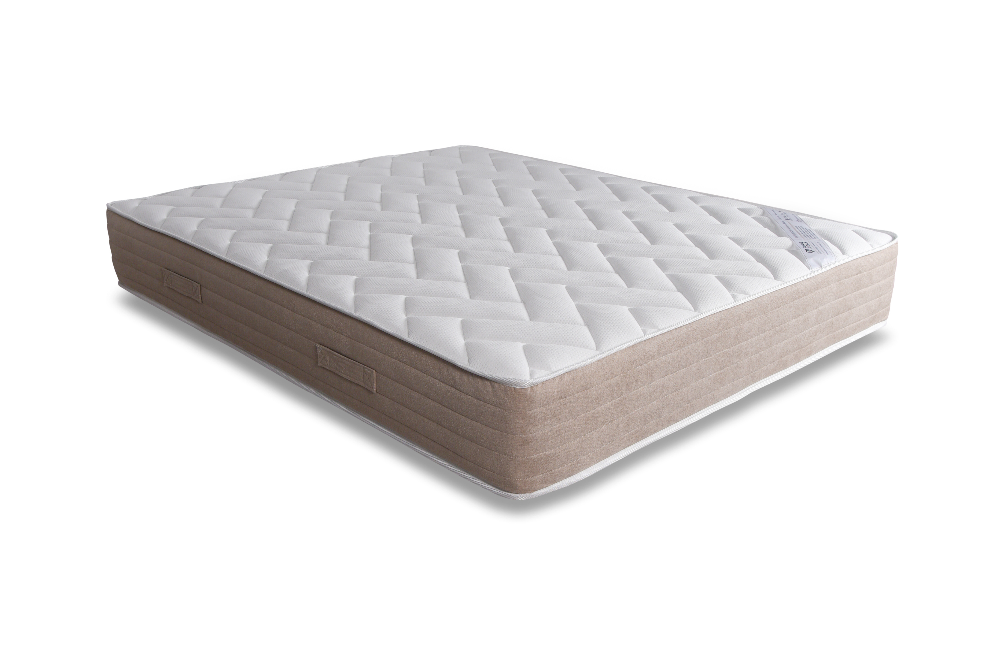 Matelas 160x200cm Bouloi 25cm ressorts ensachés 35kg/m3 de chez Paname Avenue en vue 3/4 sur fond blanc