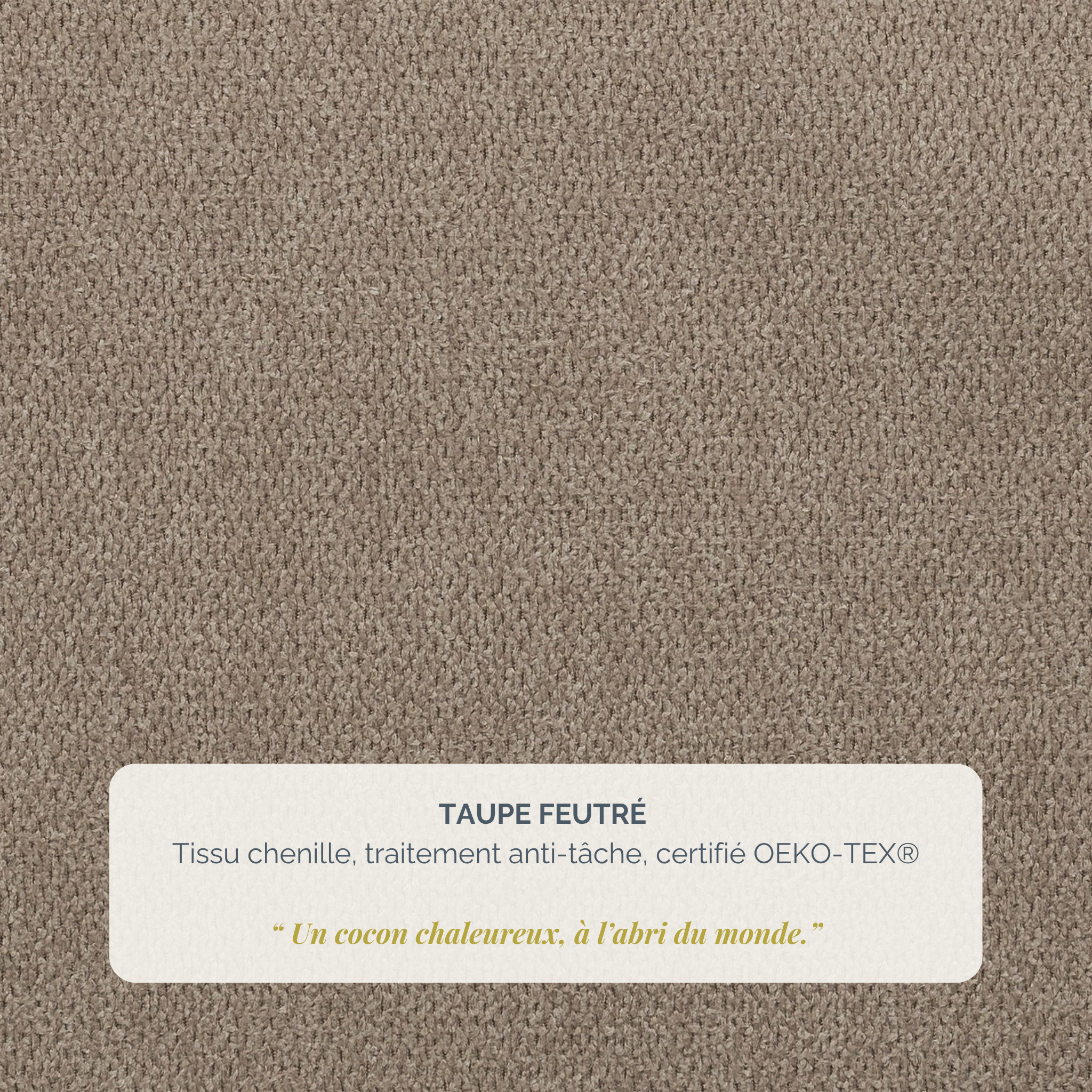 Zoom tissu chenille taupe du matelas 160x200cm Bouloi 25cm ressorts ensachés 35kg/m3 de chez Paname Avenue 