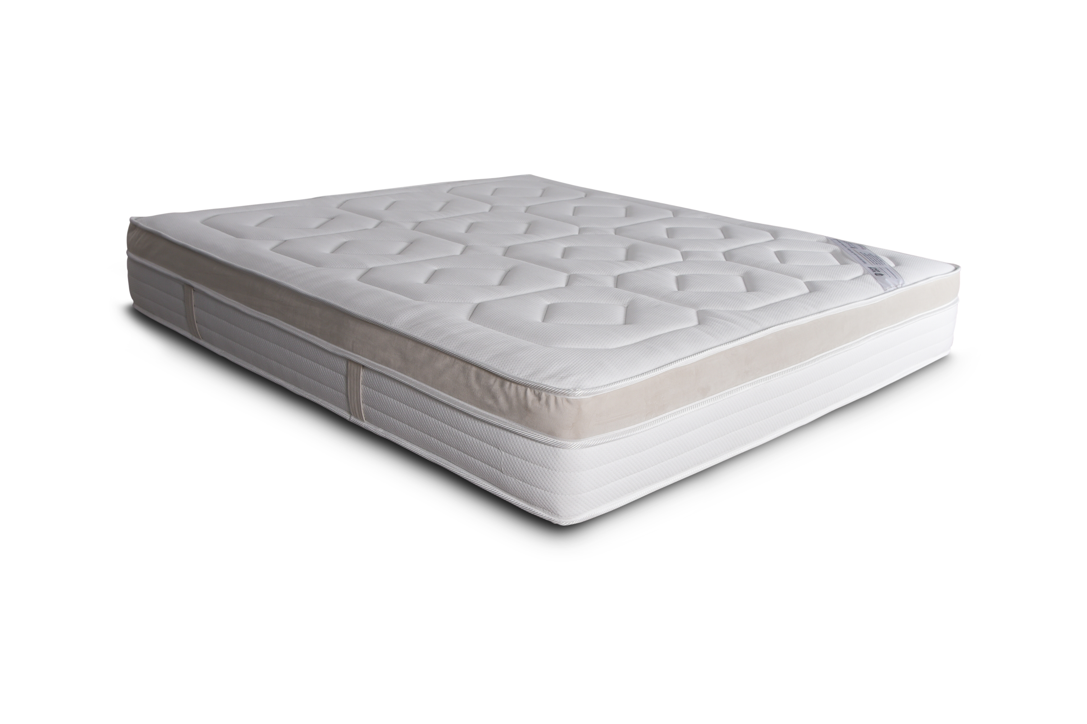 Matelas 160x200cm Saint-Sulpice 30cm ressorts ensachés 35kg/m3 de chez Paname Avenue en vue 3/4 sur fond blanc