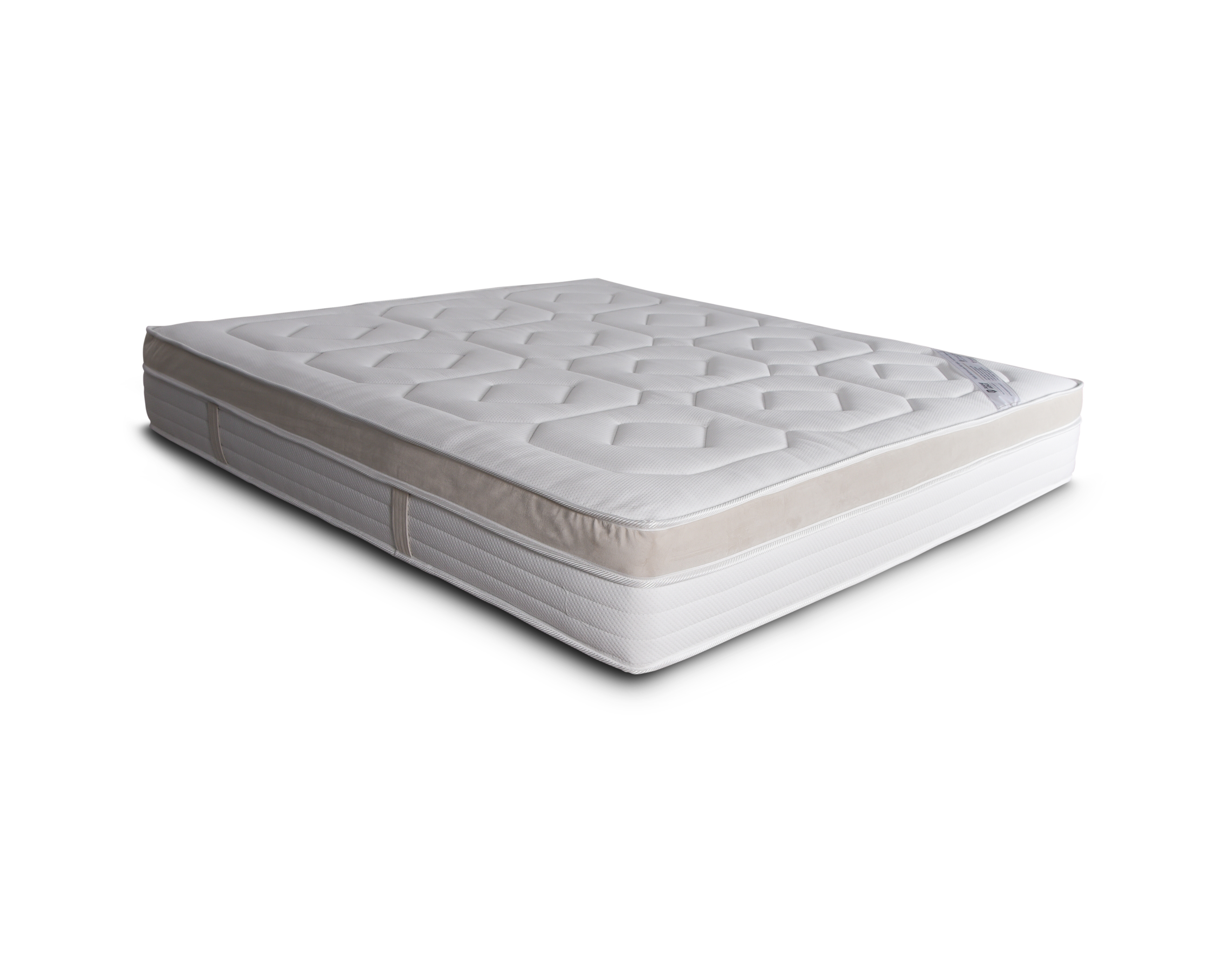 Matelas 160x200cm Saint-Sulpice 30cm ressorts ensachés 35kg/m3 de chez Paname Avenue en vue 3/4 sur fond blanc