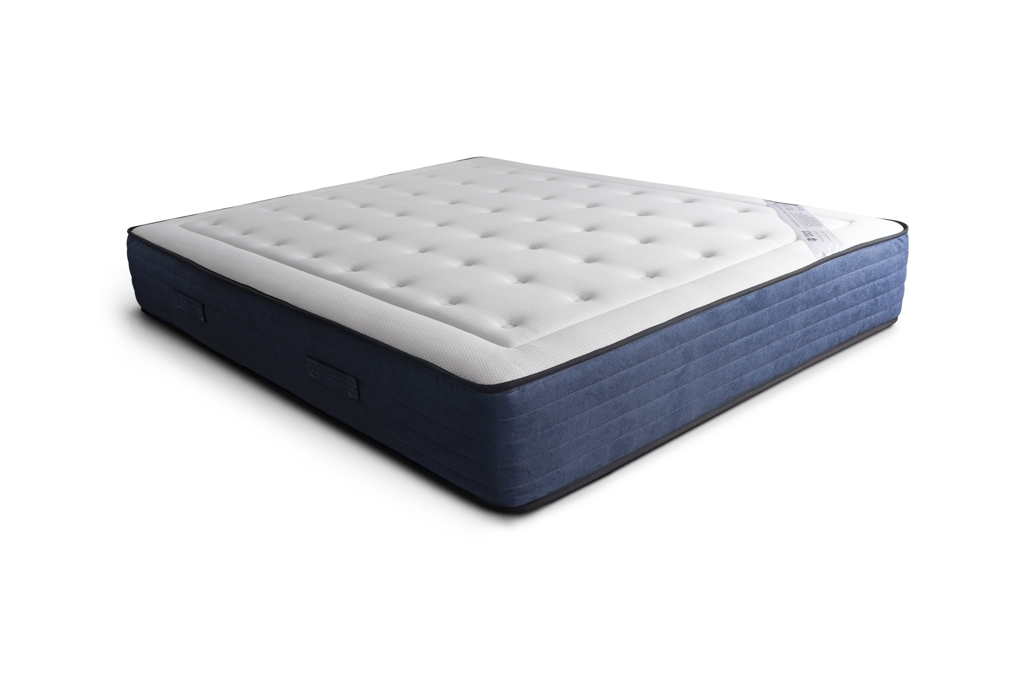 Matelas 180x200cm Abbaye 28cm ressorts ensachés 35kg/m3 de chez Paname Avenue en vue 3/4 sur fond blanc