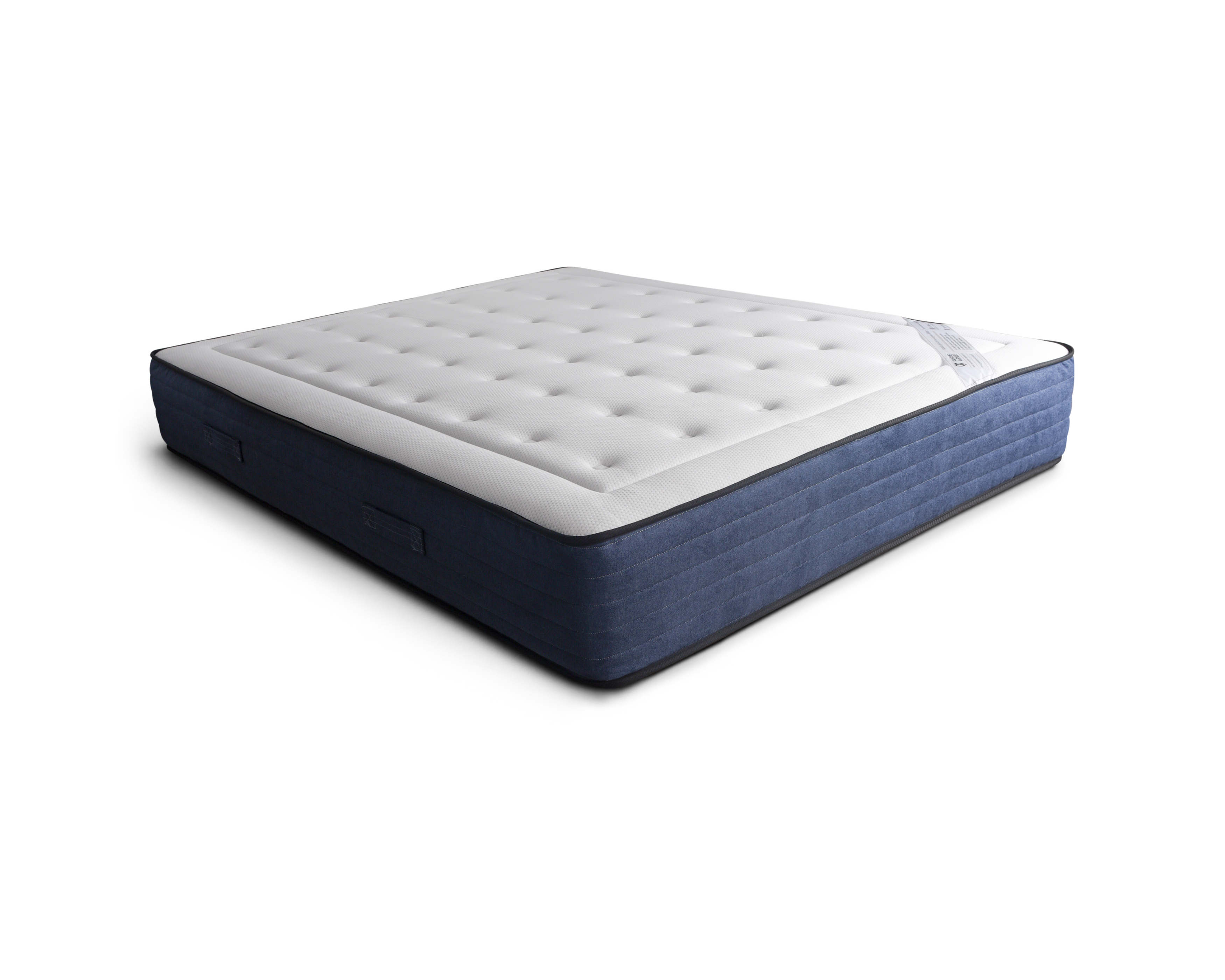 Matelas 180x200cm Abbaye 28cm ressorts ensachés 35kg/m3 de chez Paname Avenue en vue 3/4 sur fond blanc