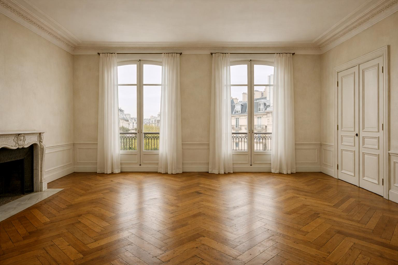 Salon haussmannien luxueux vide
