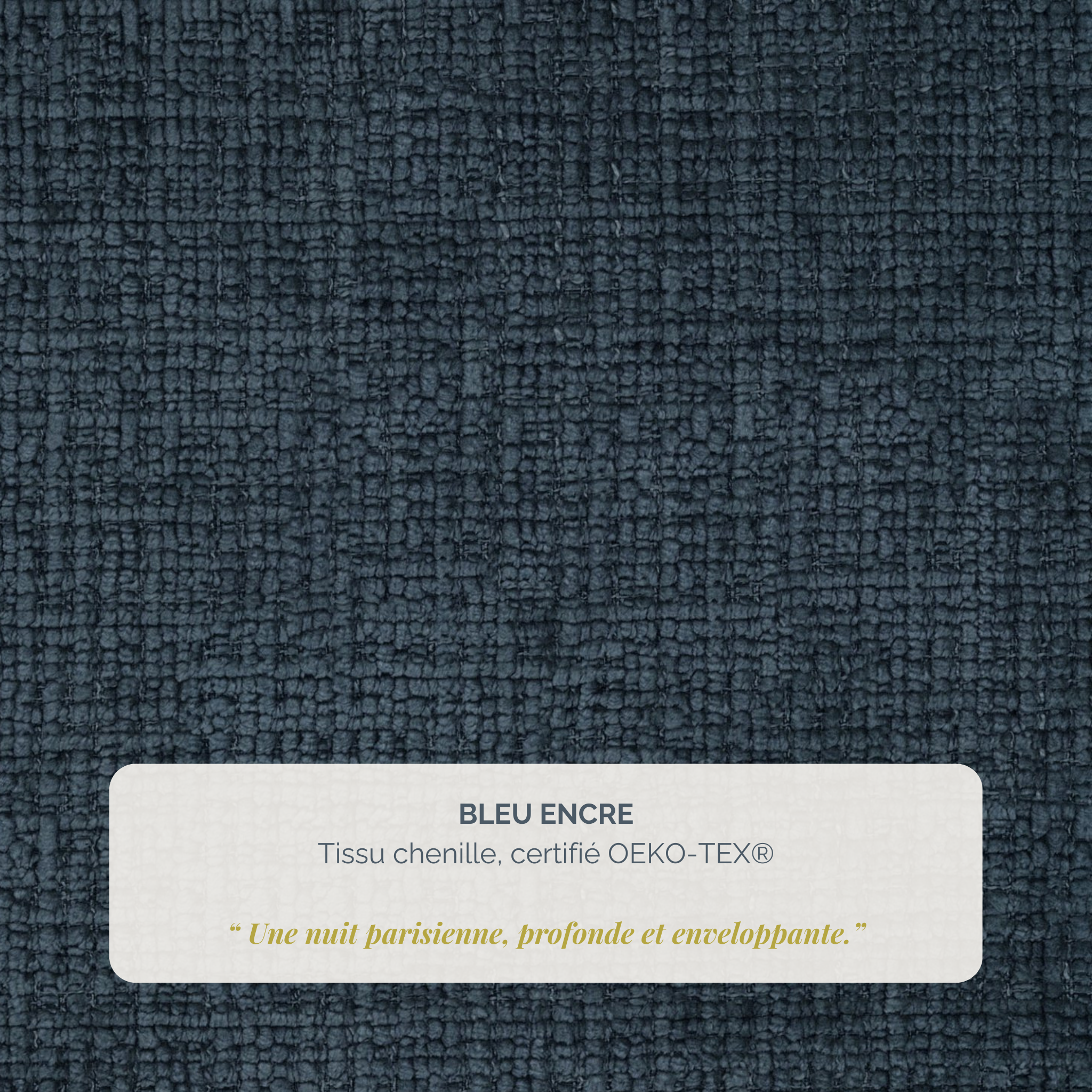 Pouf Albert-Thomas en tissu chenille beige Paname Avenue, détail de la texture du revêtement