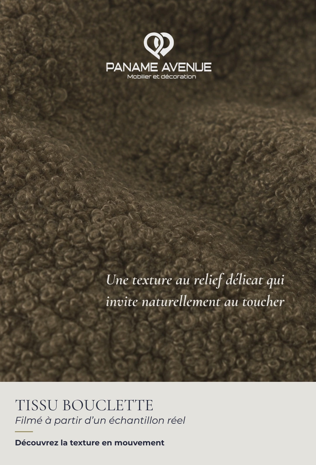 Nuancier du tissu bouclette marron Quelle – échantillons et couleurs du revêtement – Paname Avenue