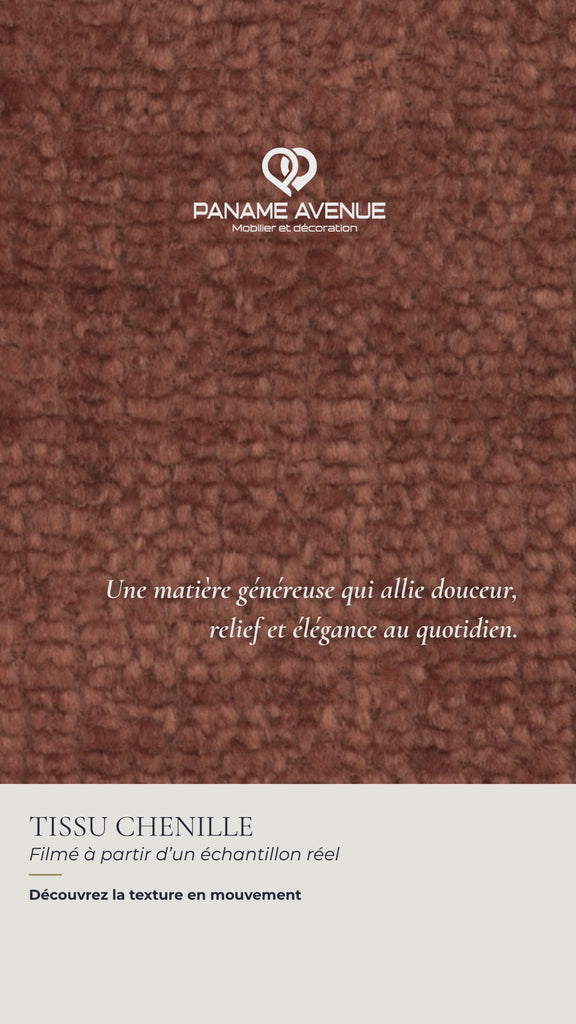 Nuancier du tissu chenille terracotta Perfect Harmony – échantillons et couleurs du revêtement – Paname Avenue
