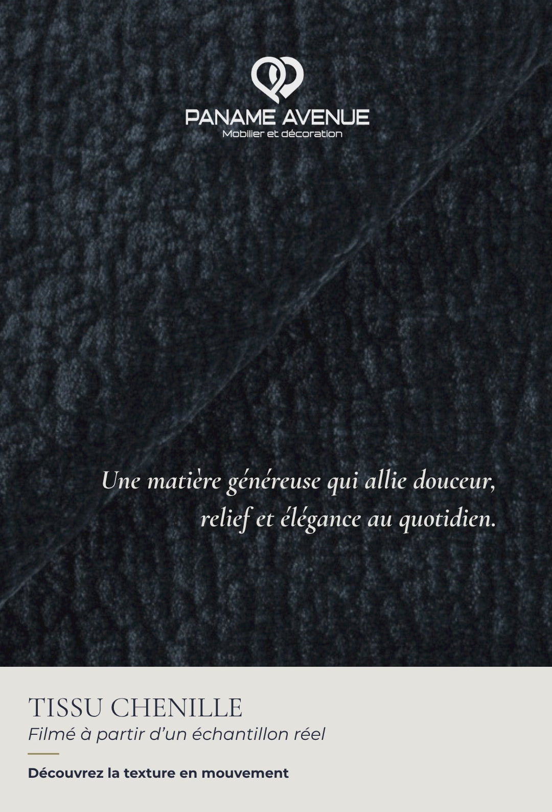 Nuancier du tissu chenille bleu Dress Me – échantillons et couleurs du revêtement – Paname Avenue
