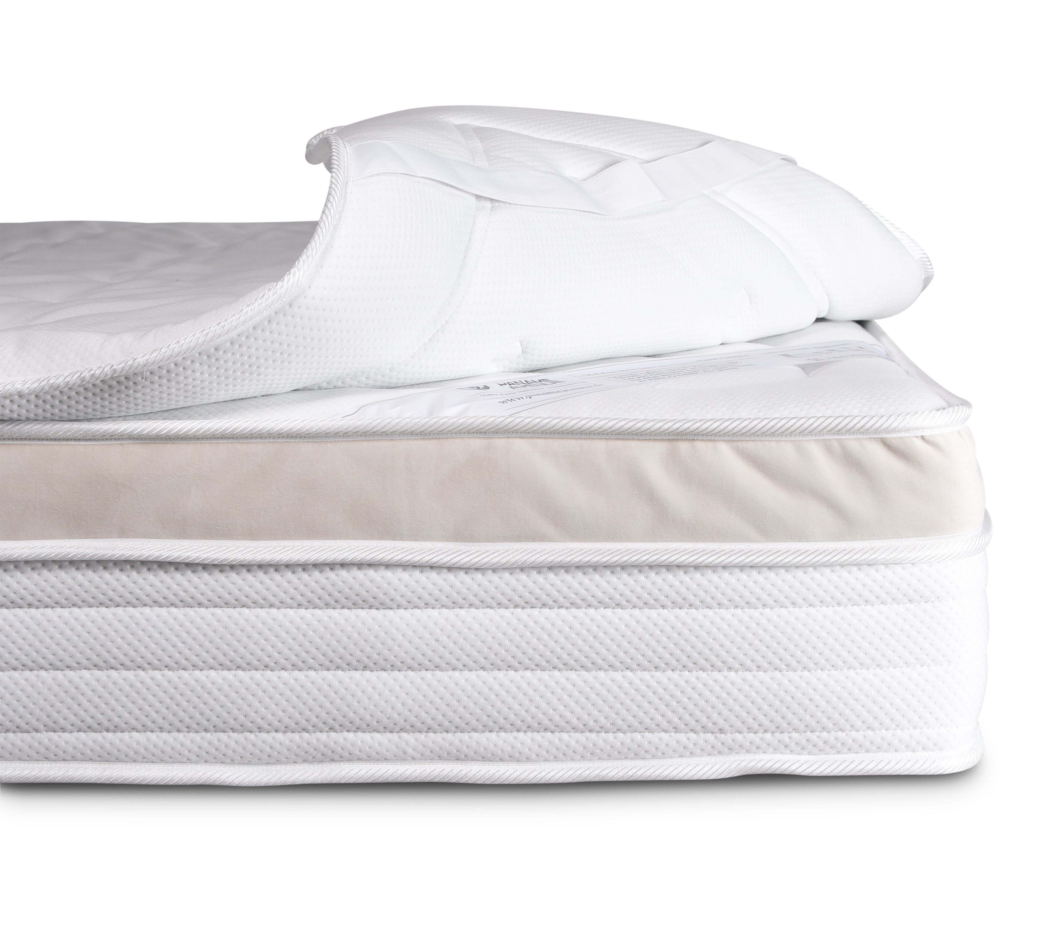 Zoom élastique du surmatelas 140x200cm Trésor de 5cm en mousse ouate de 35kg/m3 de chez Paname Avenue sur fond blanc
